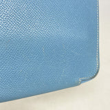 【6fc4598】エルメス 長財布 アザップコンバイン ヴォーエプソン ブルージーン シルバー金具 □K刻印【中古】メンズ レディース ユニセックス