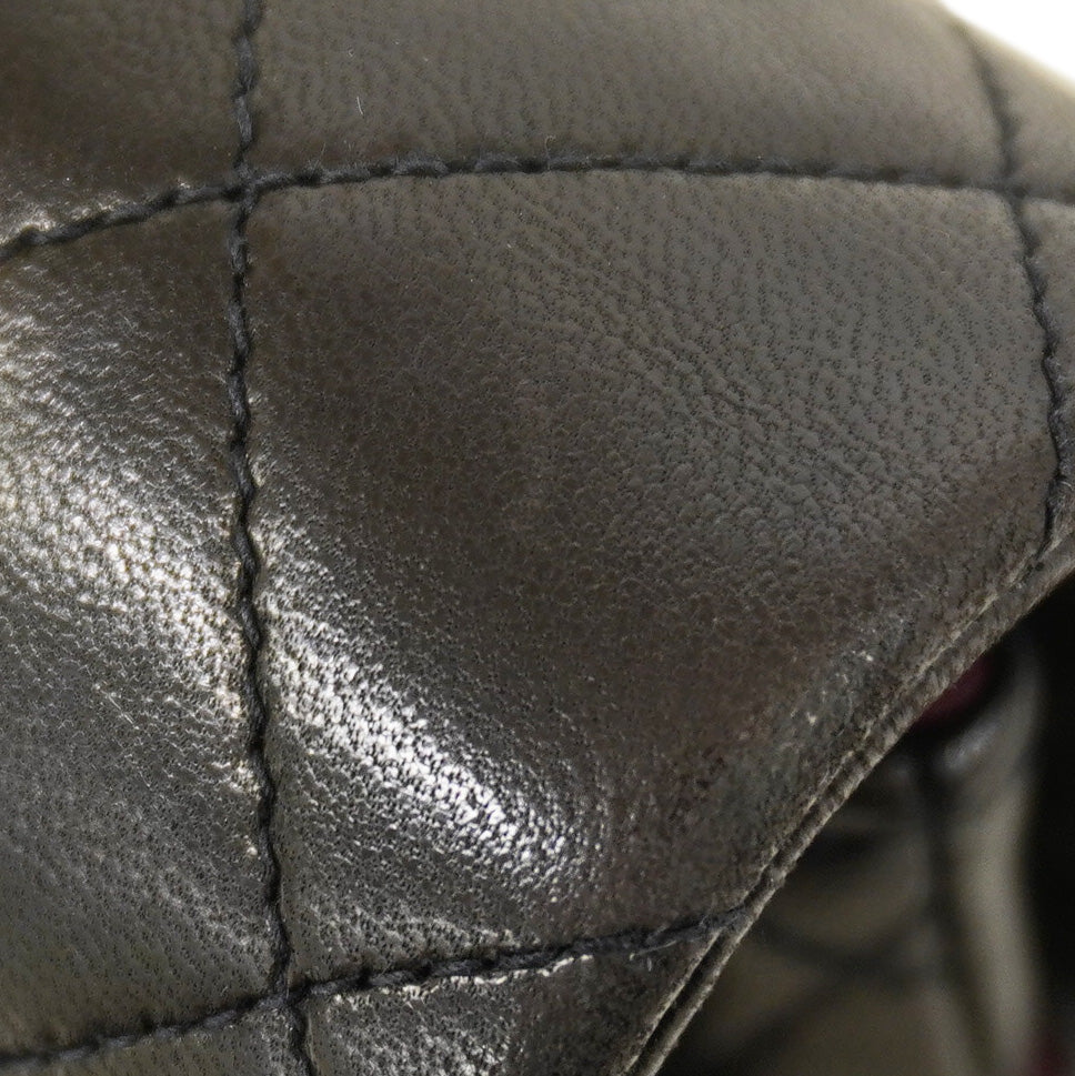 【6fc4605】シャネル ショルダーバッグ マトラッセ Wフラップ Wチェーン ラムスキン ブラック ゴールド金具【中古】レディース