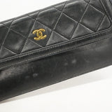 【6fc4608-k】シャネル ショルダーバッグ マトラッセ チェーンショルダー ラムスキン ブラック ゴールド金具【中古】レディース