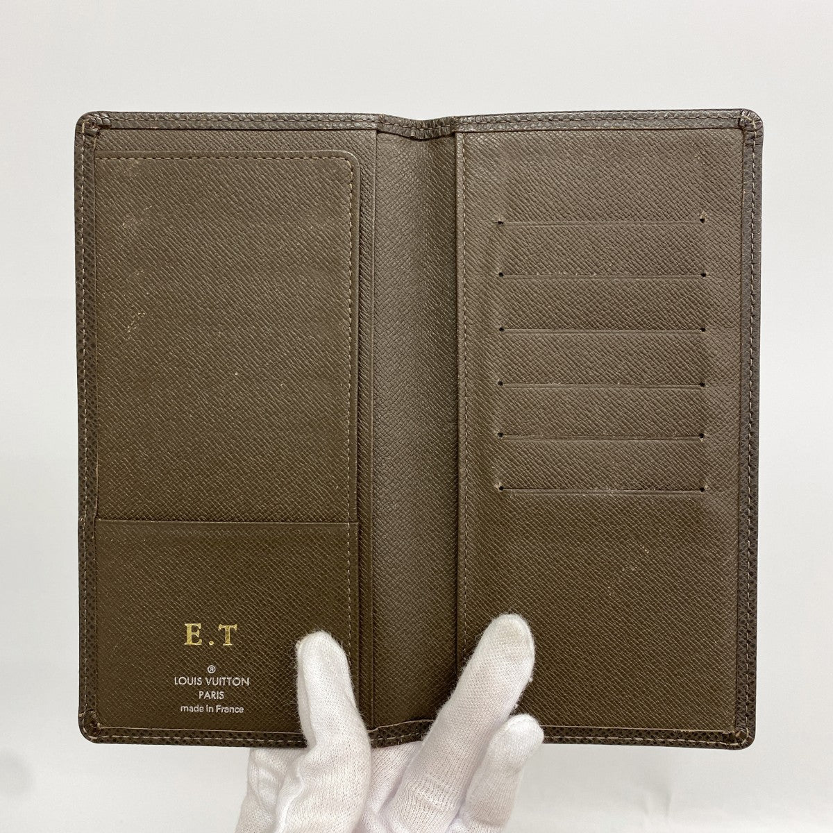 【6fc4628-k】ルイヴィトン 長札入れ タイガ ポルトバルールカルトクレディ M30398 グリズリ【中古】メンズ