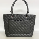 【6fc4635-k】シャネル トートバッグ カンボン ラムスキン ブラック シルバー金具【中古】レディース