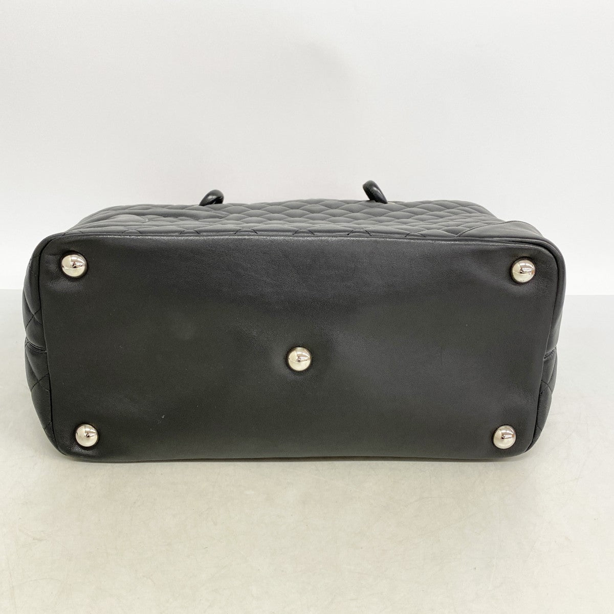 【6fc4635-k】シャネル トートバッグ カンボン ラムスキン ブラック シルバー金具【中古】レディース