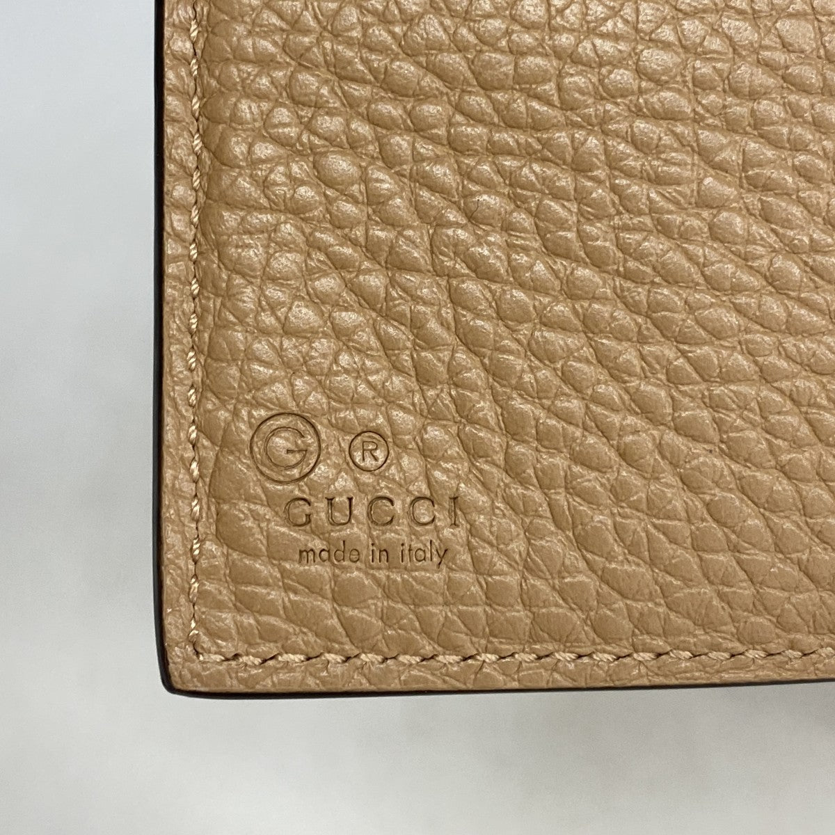 【6fc4637-k】グッチ 財布 GGマーモント 782749 レザー ベージュブラウン ゴールド金具【中古】レディース
