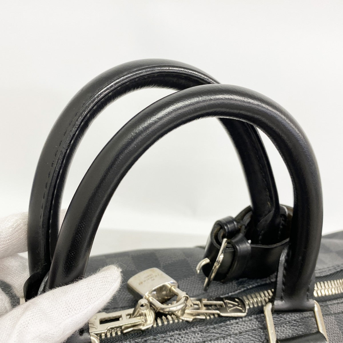 【6fc4648】ルイヴィトン ボストンバッグ ダミエ・グラフィット キーポルバンドリエール45 N41418 ブラック【中古】メンズ レディース ユニセックス