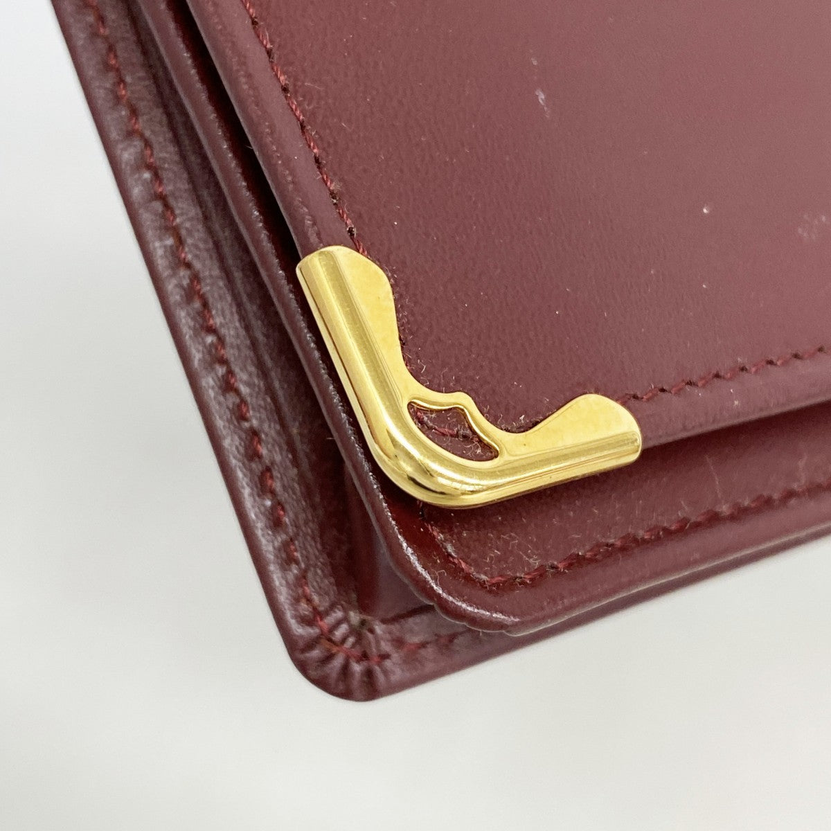 【6fc4656】カルティエ 長財布 マスト レザー ボルドー ゴールド金具【中古】レディース