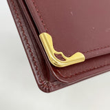 【6fc4656】カルティエ 長財布 マスト レザー ボルドー ゴールド金具【中古】レディース