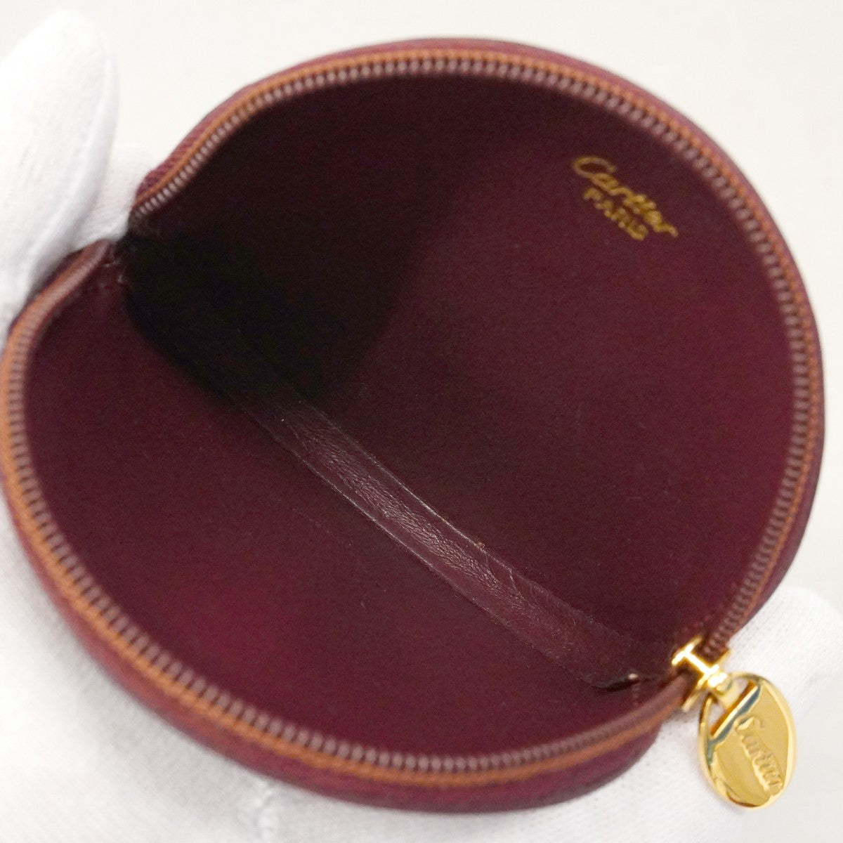 【6fd4684】カルティエ コインケース マスト レザー ボルドー ゴールド金具【中古】メンズ レディース ユニセックス