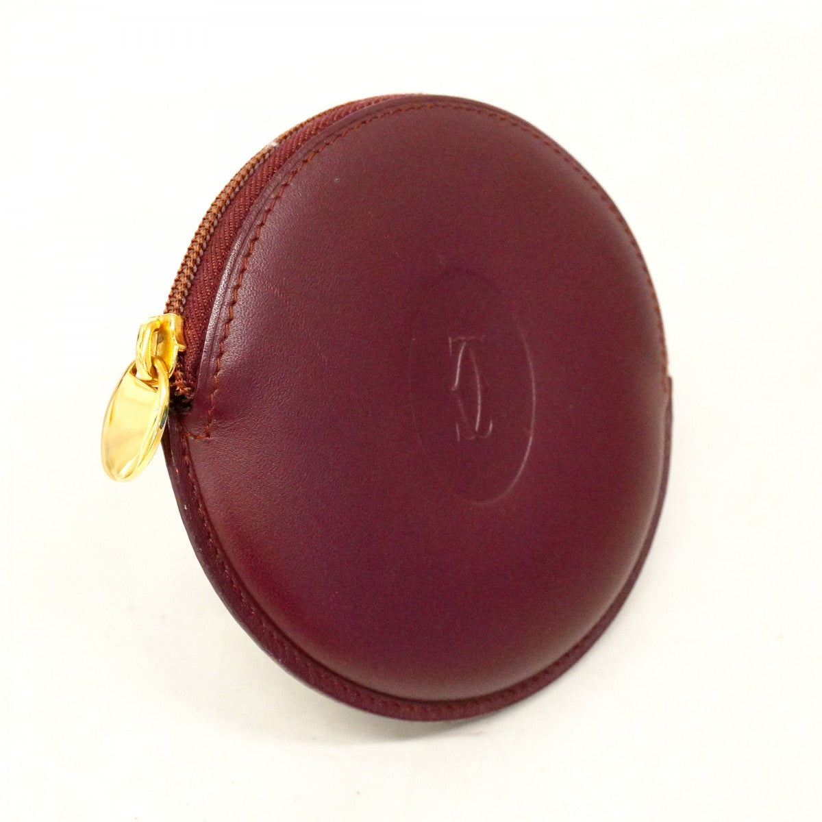 【6fd4684】カルティエ コインケース マスト レザー ボルドー ゴールド金具【中古】メンズ レディース ユニセックス