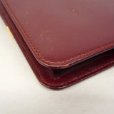 【6fd4685】カルティエ クラッチバッグ マスト レザー ボルドー ゴールド金具【中古】メンズ