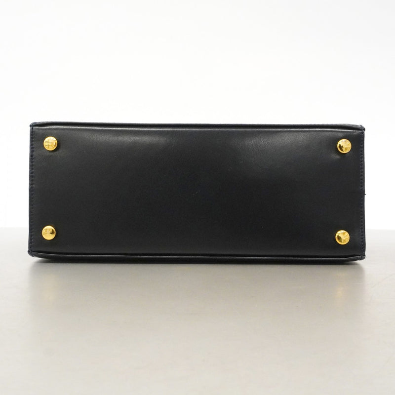 【6fd4705】サルヴァトーレフェラガモ ハンドバッグ ヴァラ レザー ネイビー ゴールド金具 2wayバッグ【中古】レディース