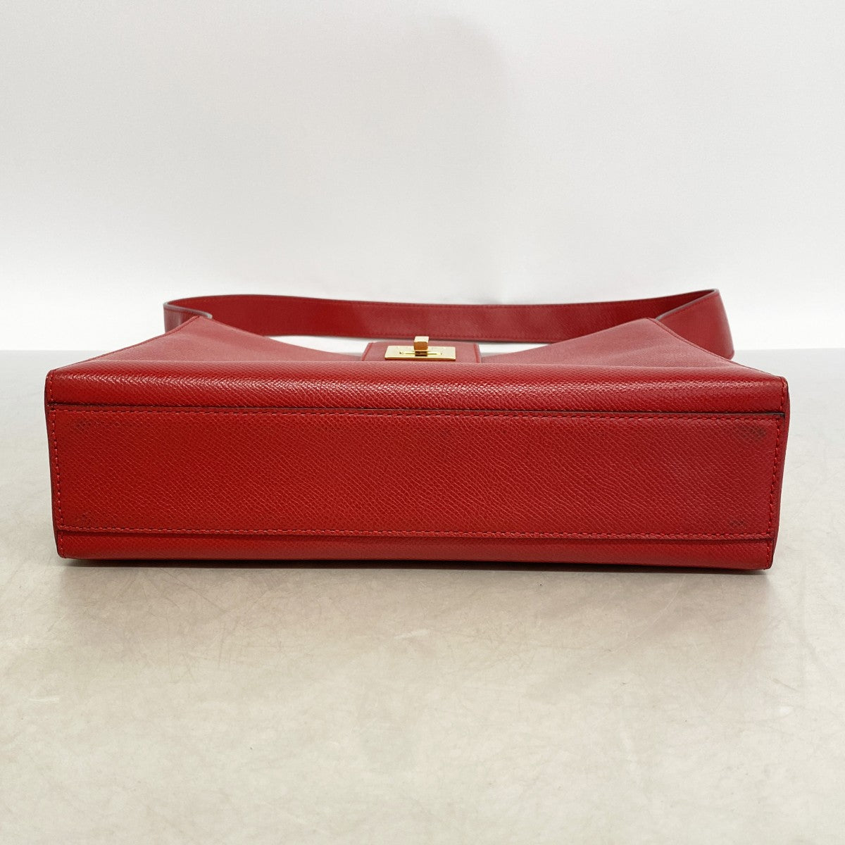【6fd4743-k】セリーヌ ショルダーバッグ レザー レッド ゴールド金具【中古】レディース