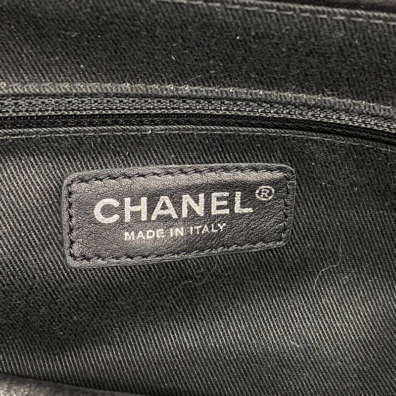 【6fd4745-k】シャネル ショルダーバッグ チェーンショルダー ラムスキン ブラック シルバー金具【中古】レディース