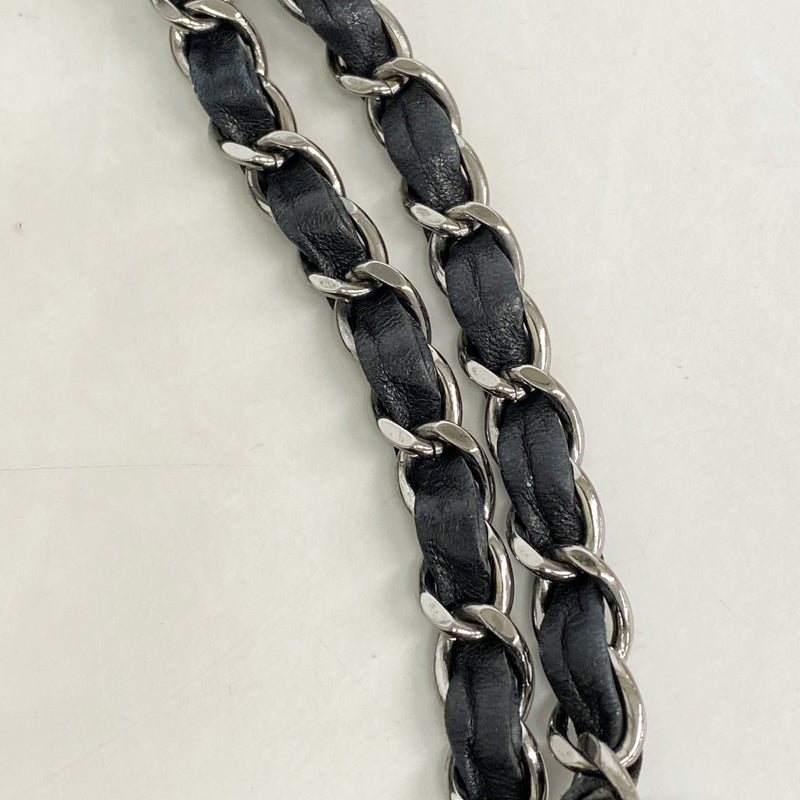 【6fd4745-k】シャネル ショルダーバッグ チェーンショルダー ラムスキン ブラック シルバー金具【中古】レディース