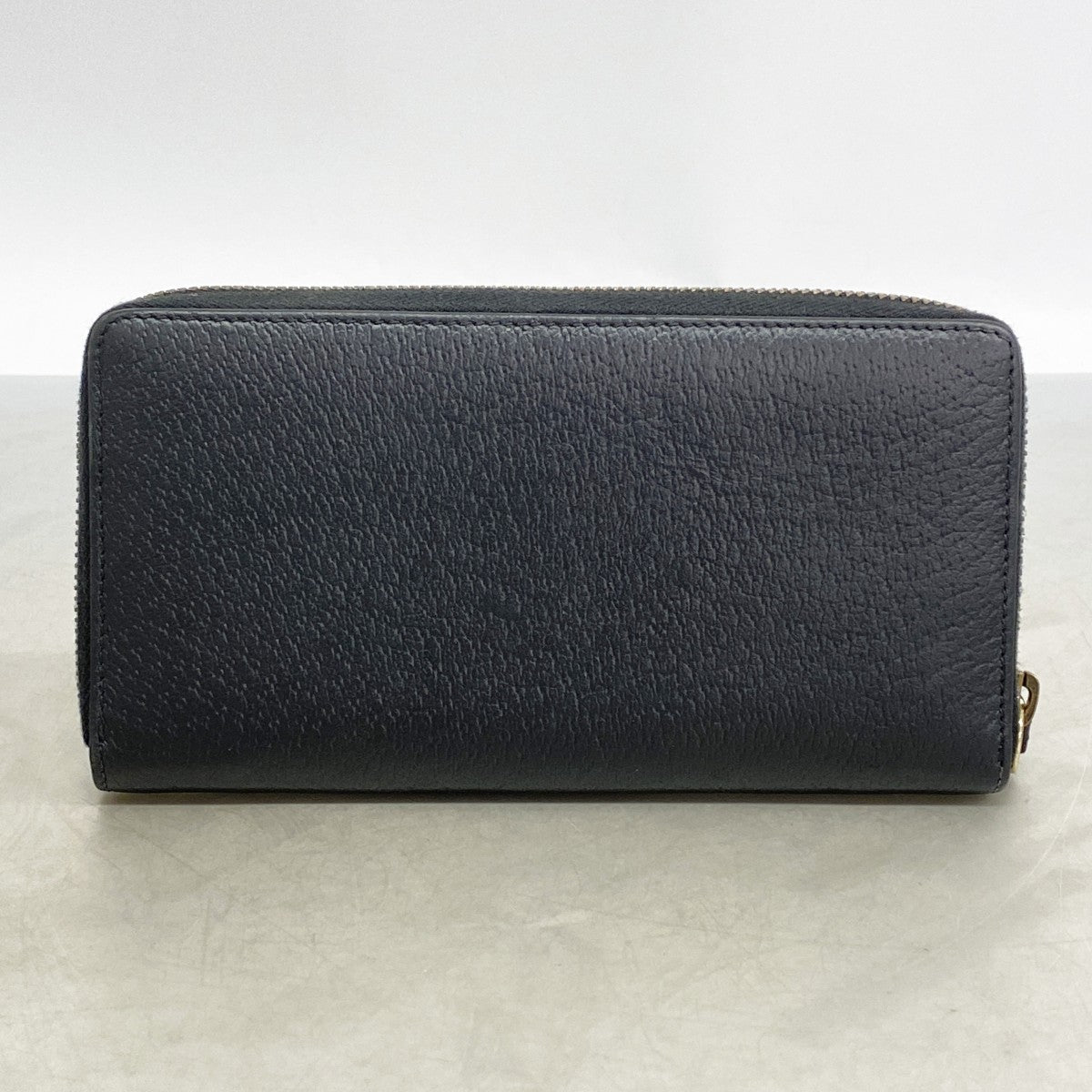【6fd4754-k】グッチ 長財布 ビー 523667 レザー ブラック ゴールド金具【中古】メンズ レディース ユニセックス