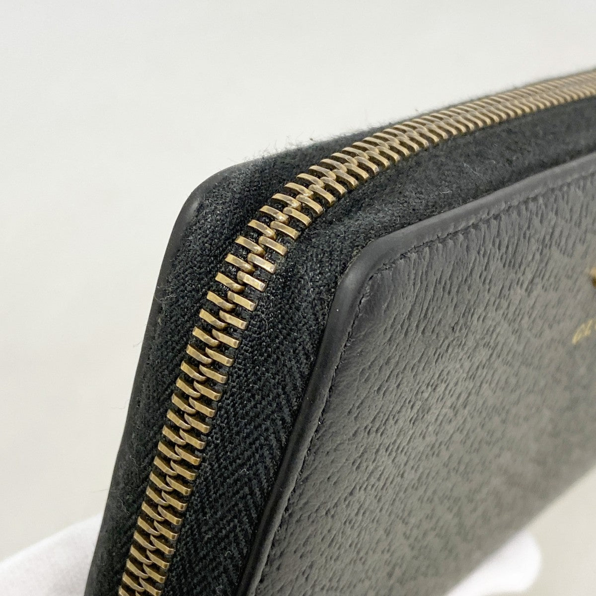【6fd4754-k】グッチ 長財布 ビー 523667 レザー ブラック ゴールド金具【中古】メンズ レディース ユニセックス