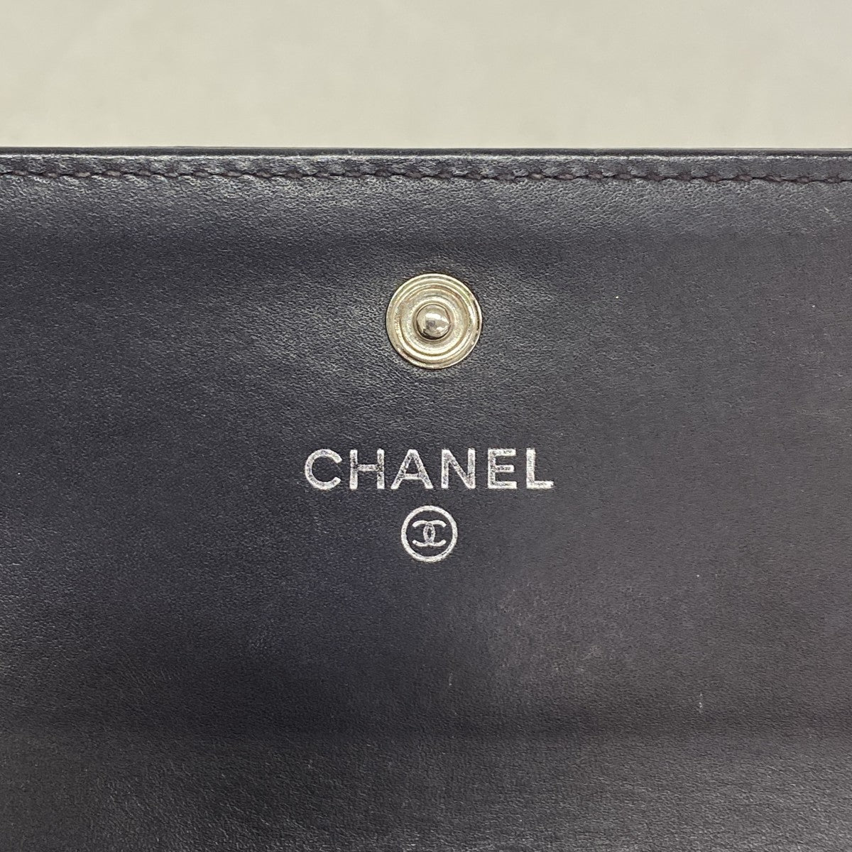 【6fd4755-k】シャネル 長財布 キャビアスキン パープル シルバー金具【中古】レディース