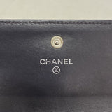 【6fd4755-k】シャネル 長財布 キャビアスキン パープル シルバー金具【中古】レディース