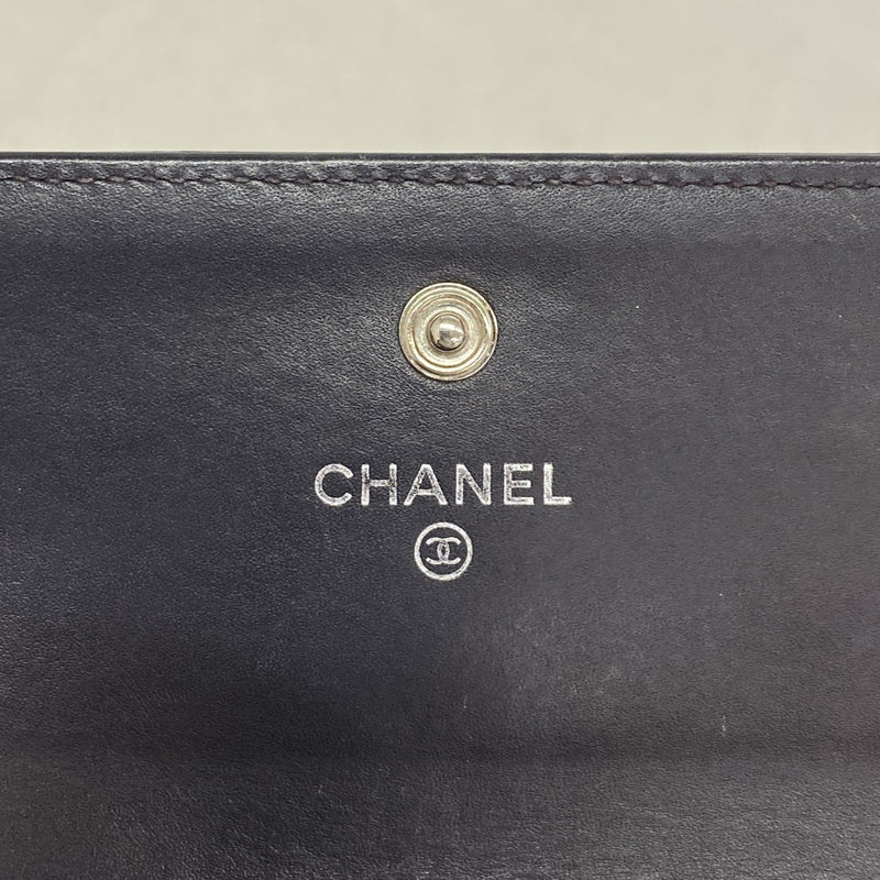 【6fd4755-k】シャネル 長財布 キャビアスキン パープル シルバー金具【中古】レディース