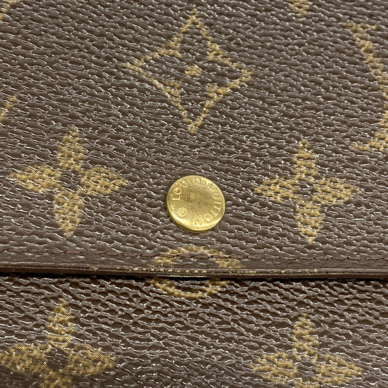【6fd4765】ルイヴィトン 長財布 モノグラム ポシェットポルトモネクレディ M61725 ブラウン【中古】レディース