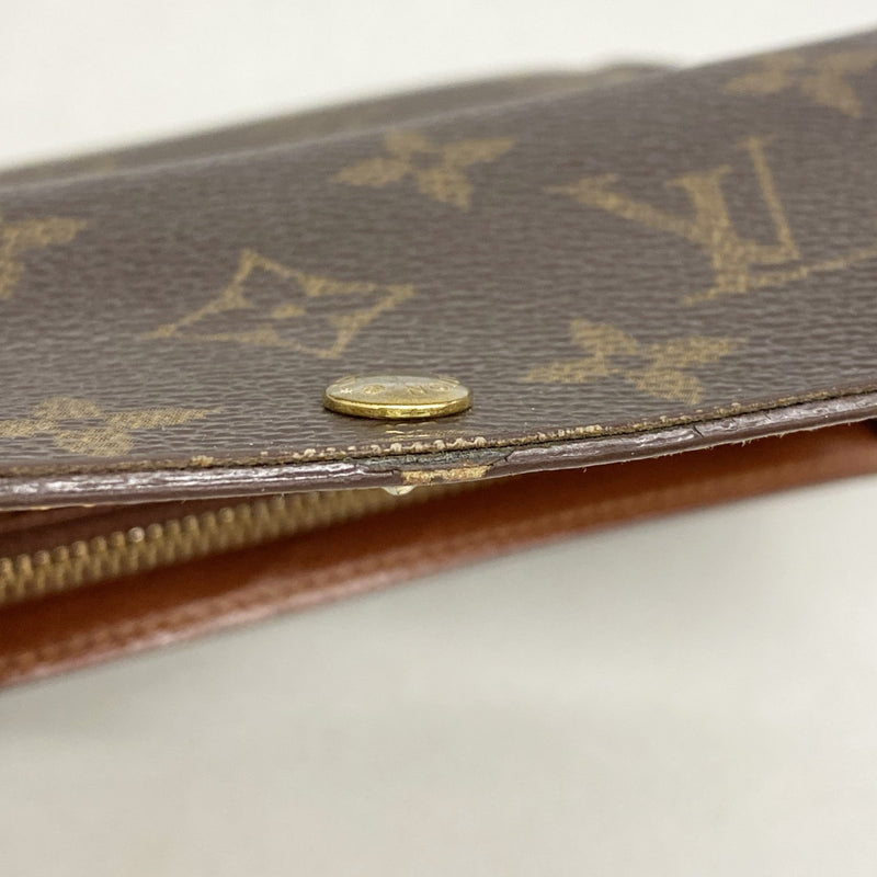 【6fd4765】ルイヴィトン 長財布 モノグラム ポシェットポルトモネクレディ M61725 ブラウン【中古】レディース