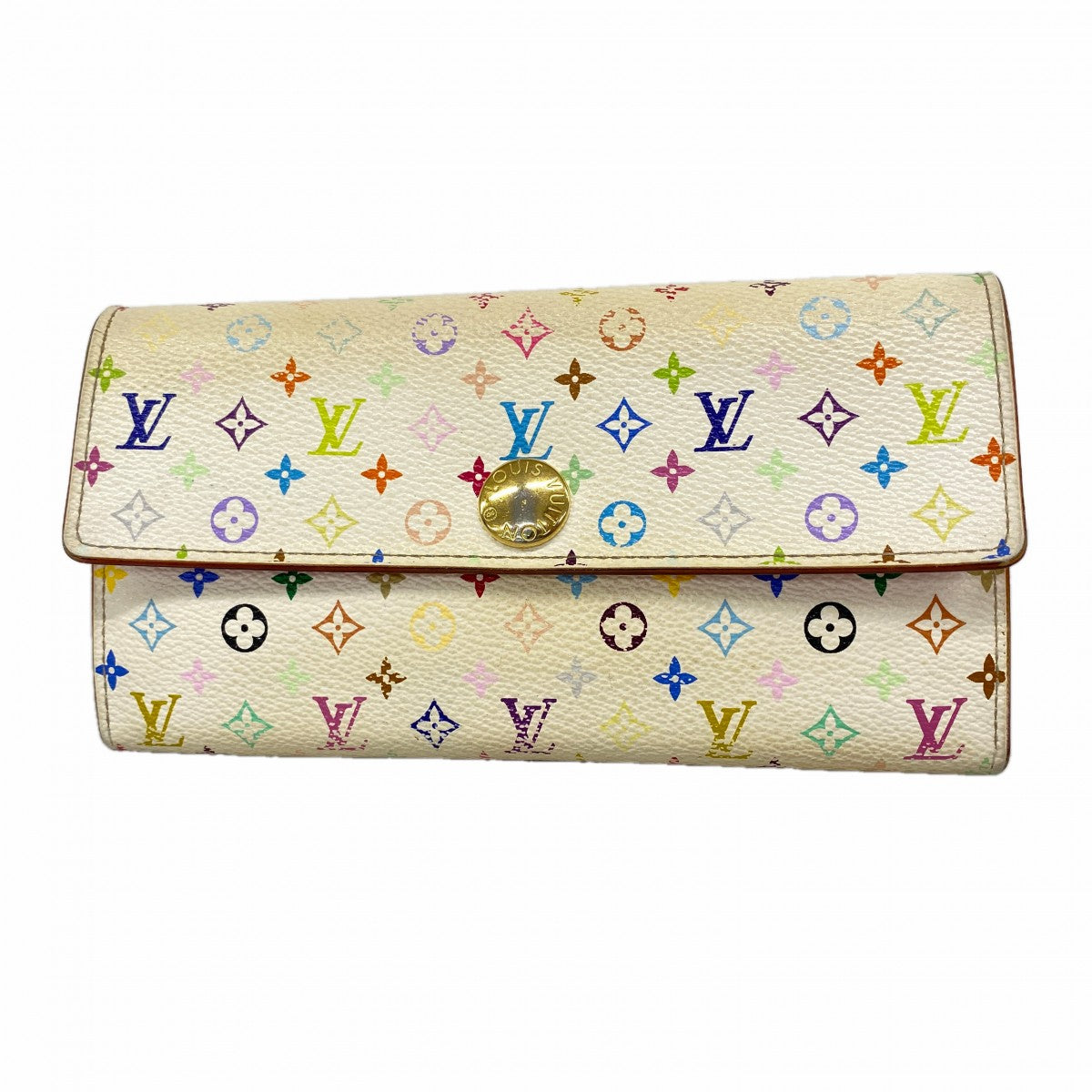 【6fd4775】ルイヴィトン 長財布 モノグラム・マルチカラー ポルトフォイユサラ M93744 ブロン/リッチ【中古】レディース