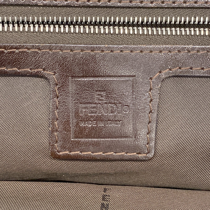 【6fd4797】フェンディ トートバッグ ズッカ ナイロンキャンバス ブラウン シルバー金具【中古】レディース