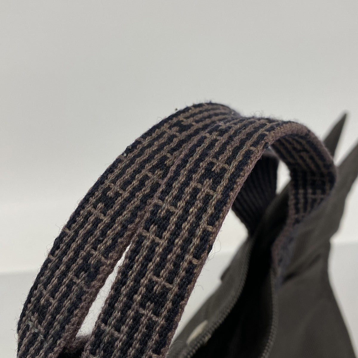【6fd4818-k】エルメス トートバッグ エールラインMM キャンバス グレー シルバー金具【中古】メンズ レディース ユニセックス