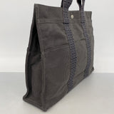 【6fd4818-k】エルメス トートバッグ エールラインMM キャンバス グレー シルバー金具【中古】メンズ レディース ユニセックス