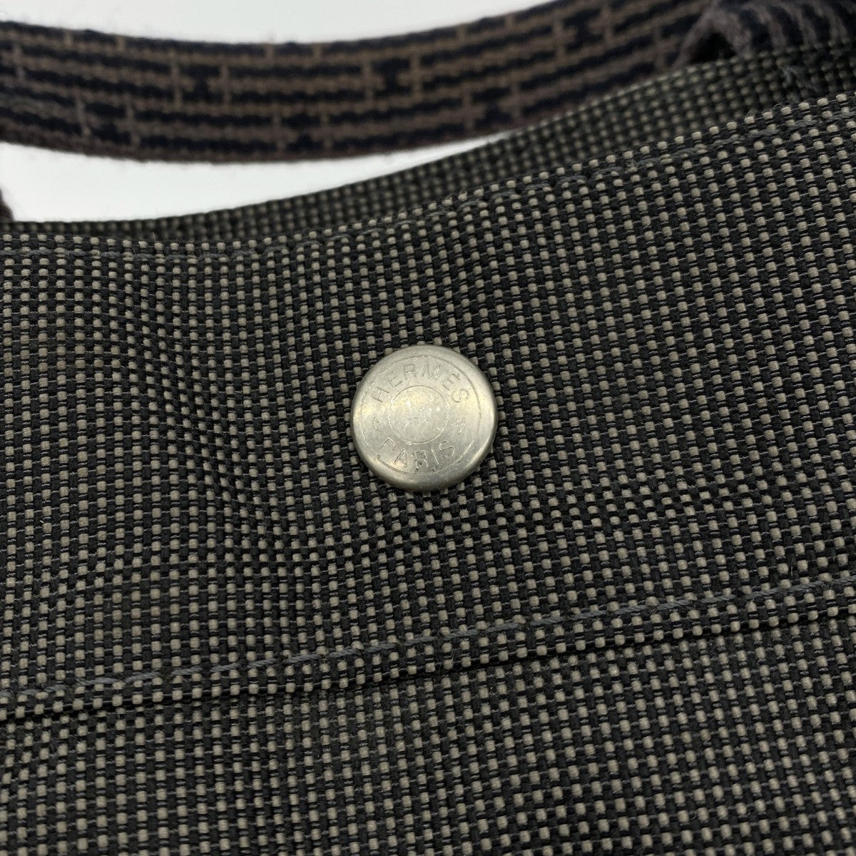 【6fd4818-k】エルメス トートバッグ エールラインMM キャンバス グレー シルバー金具【中古】メンズ レディース ユニセックス