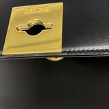 【6fd4819-k】セリーヌ ハンドバッグ レザー ブラック ゴールド金具【中古】レディース