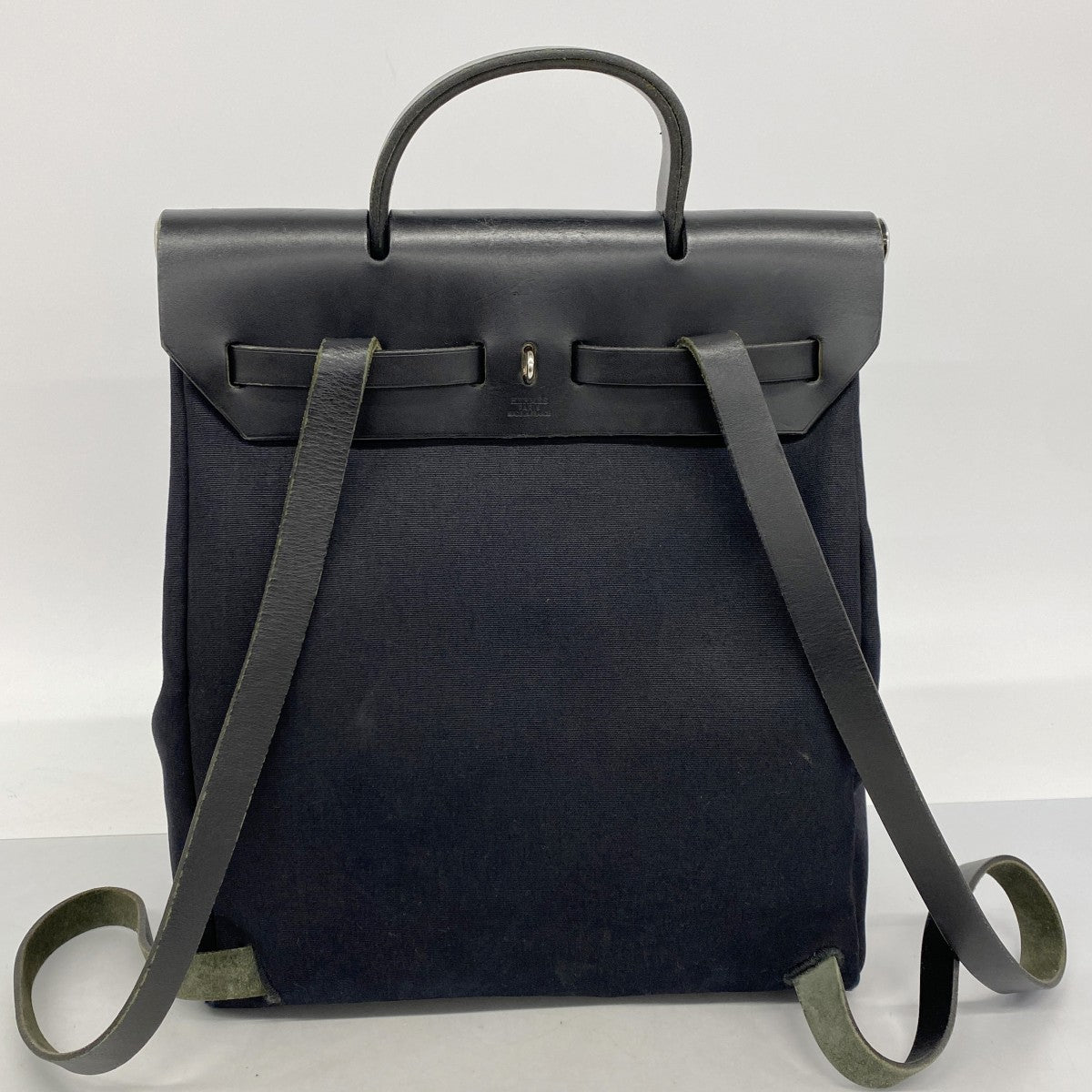 【6fd4849】エルメス リュック・デイパック エールバッグアドPM トワルオフィシエ ブラック シルバー金具 □G刻印【中古】レディース