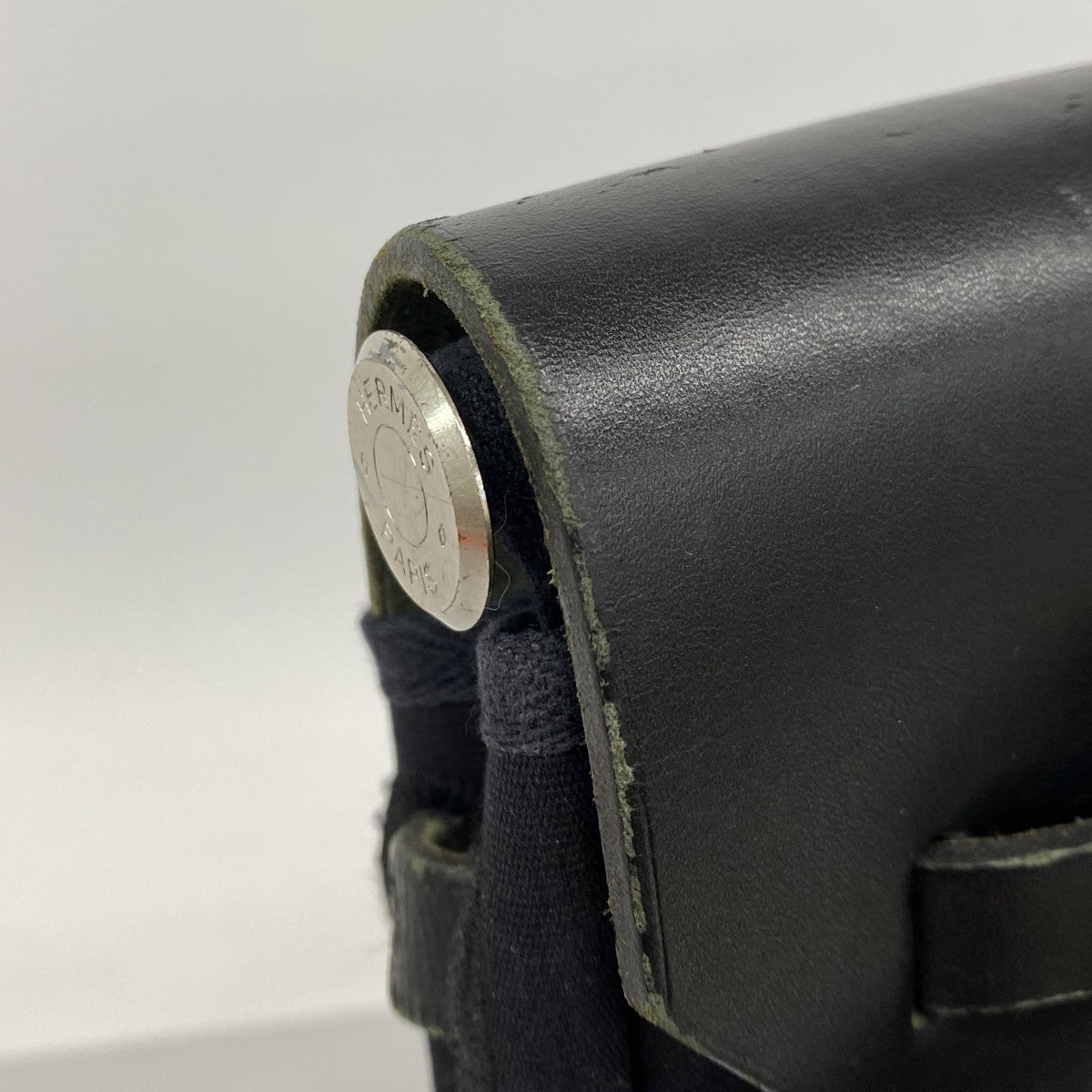 【6fd4849】エルメス リュック・デイパック エールバッグアドPM トワルオフィシエ ブラック シルバー金具 □G刻印【中古】レディース