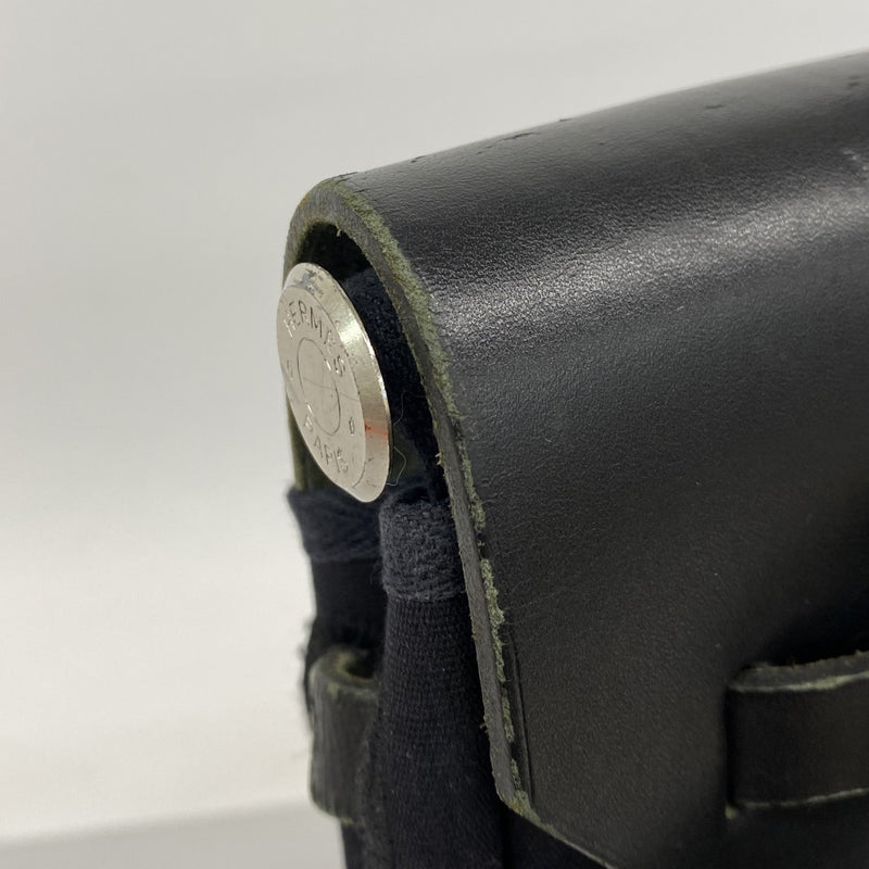 【6fd4849】エルメス リュック・デイパック エールバッグアドPM トワルオフィシエ ブラック シルバー金具 □G刻印【中古】レディース