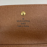 【6fd4864】ルイヴィトン 三つ折り財布 モノグラム ポルトモネビエカルトクレディ M61652 ブラウン【中古】レディース