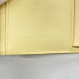 【6fd4866】クリスチャンディオール 三つ折り財布 カナージュ エナメル アイボリー ゴールド金具【中古】レディース