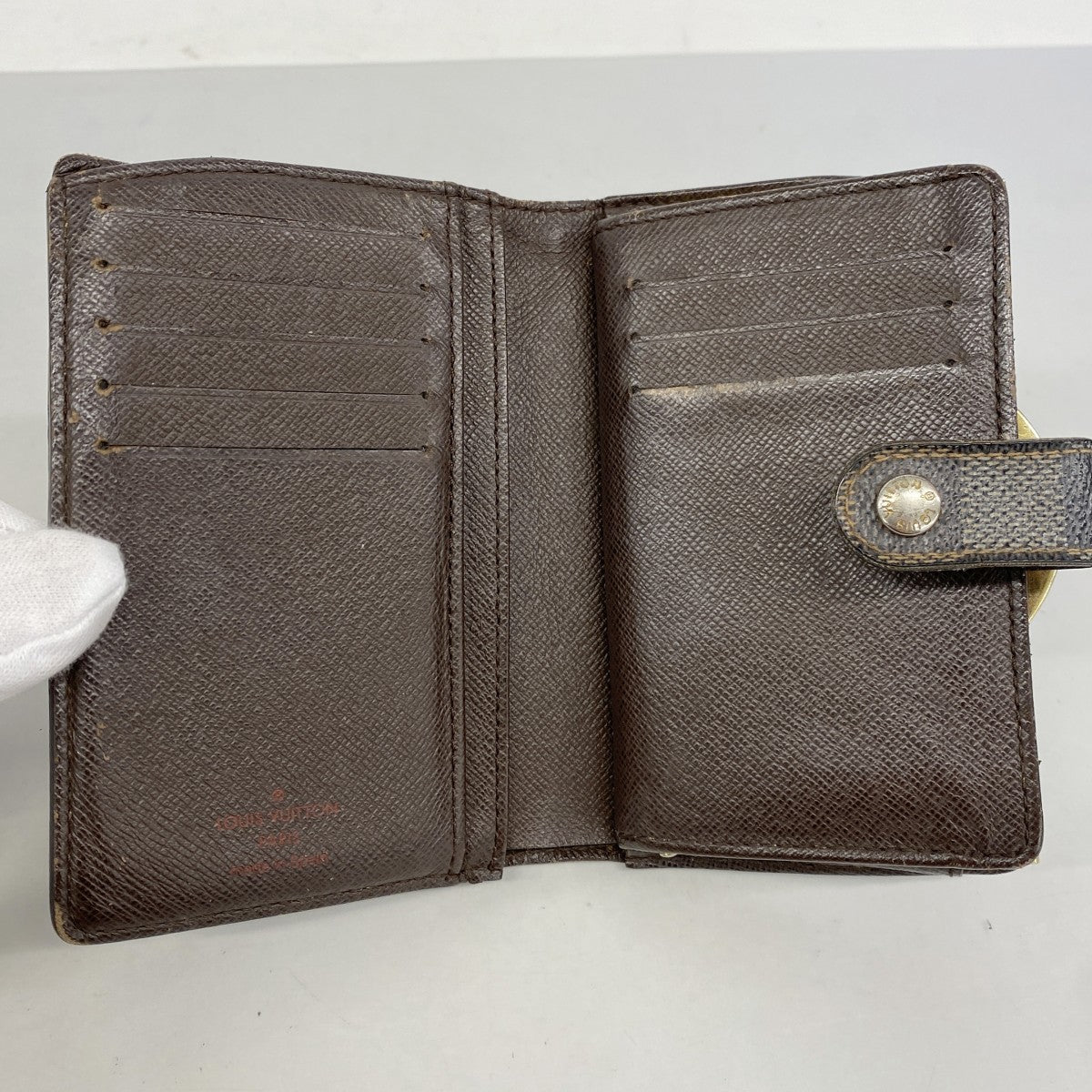 【6fd4917】ルイヴィトン 財布 ダミエ ポルトフォイユヴィエノワ N61674 エベヌ【中古】レディース