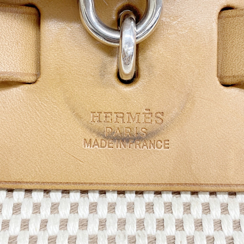 【6fd4946】エルメス ハンドバッグ エールバッグPM トワルGM ナチュラル シルバー金具 □G刻印 2wayバッグ【中古】メンズ レディース ユニセックス