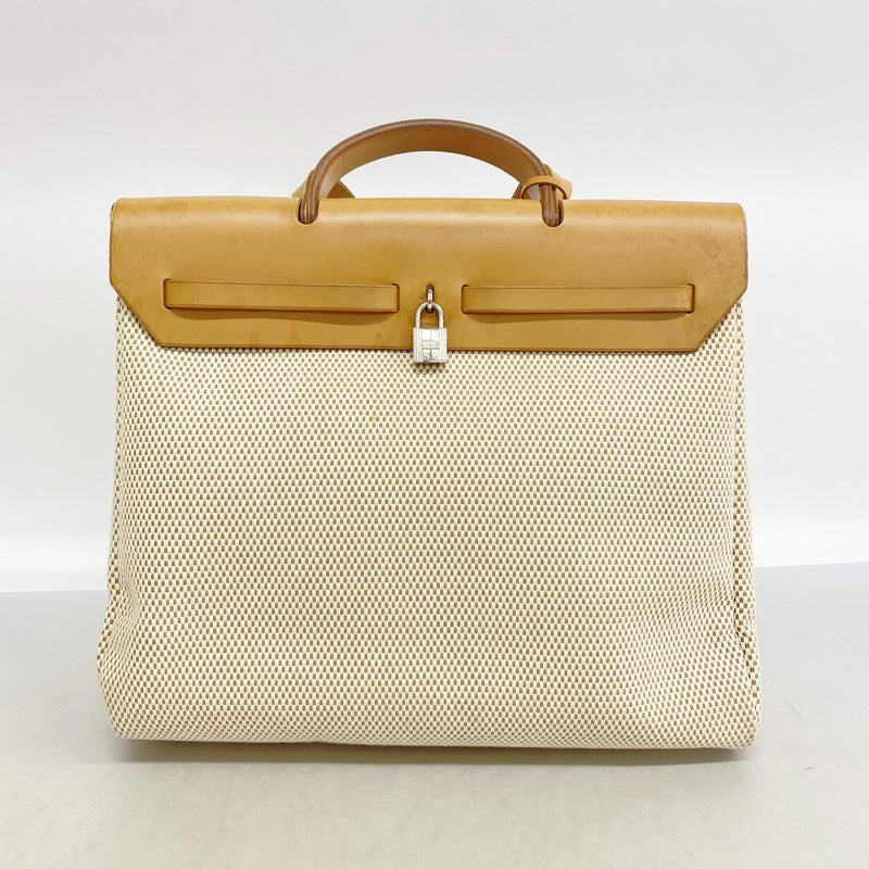 【6fd4946】エルメス ハンドバッグ エールバッグPM トワルGM ナチュラル シルバー金具 □G刻印 2wayバッグ【中古】メンズ レディース ユニセックス