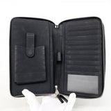 【6fd4959-k】グッチ 長財布 グッチシマ 336298 レザー ネイビー シルバー金具【中古】メンズ