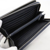 【6fd4959-k】グッチ 長財布 グッチシマ 336298 レザー ネイビー シルバー金具【中古】メンズ