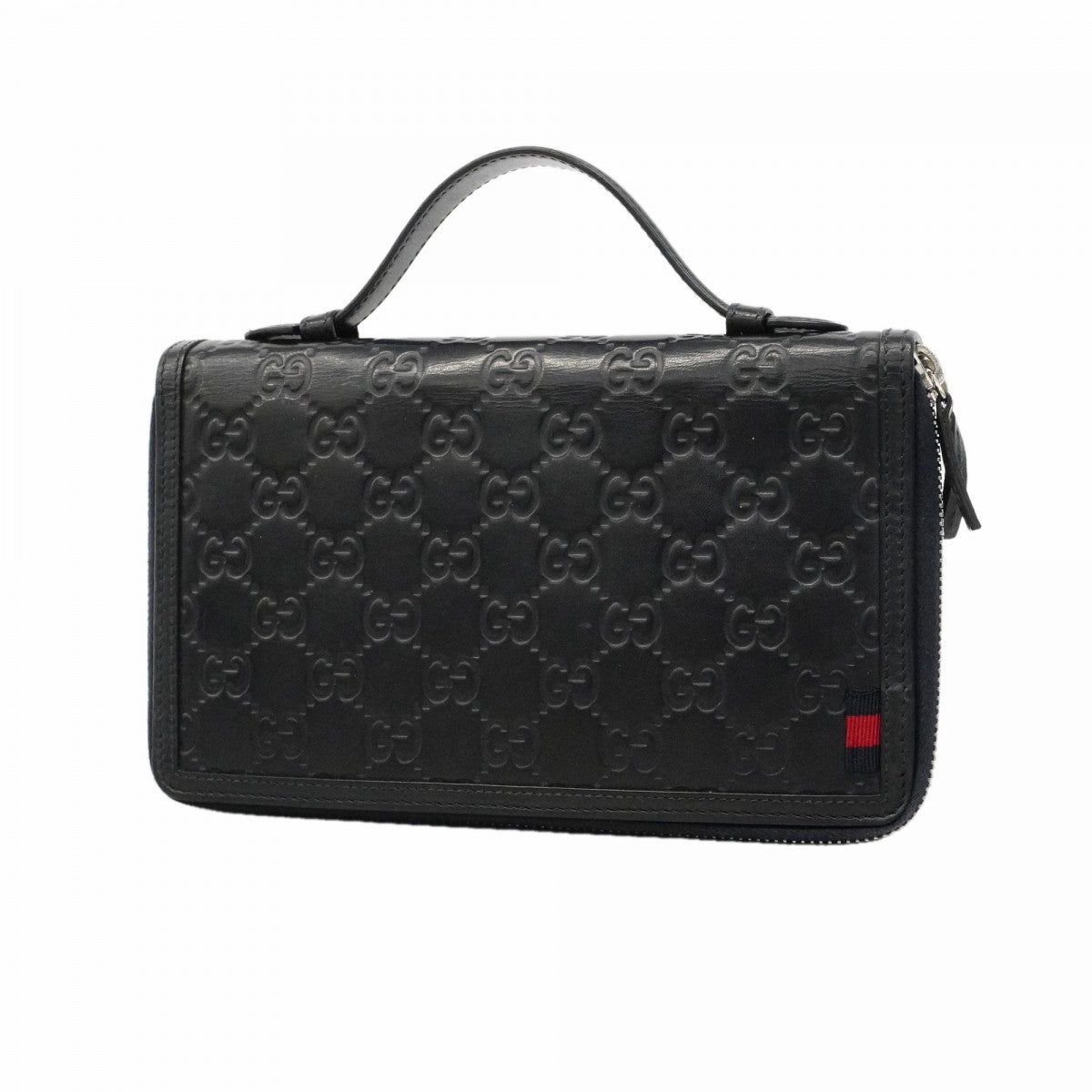 【6fd4959-k】グッチ 長財布 グッチシマ 336298 レザー ネイビー シルバー金具【中古】メンズ