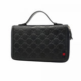 【6fd4959-k】グッチ 長財布 グッチシマ 336298 レザー ネイビー シルバー金具【中古】メンズ