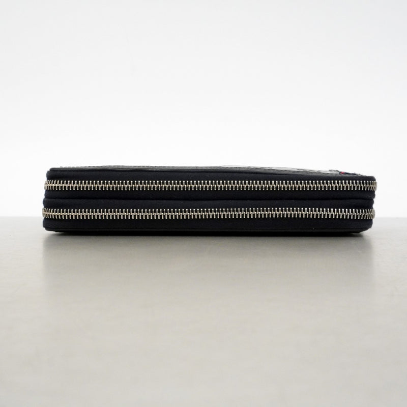 【6fd4959-k】グッチ 長財布 グッチシマ 336298 レザー ネイビー シルバー金具【中古】メンズ