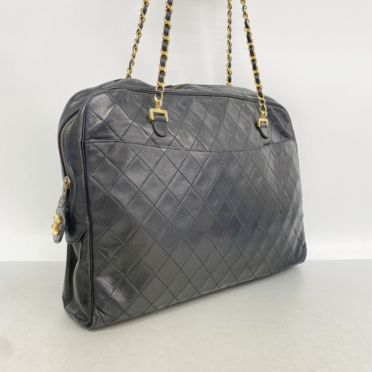 【6fd4987-k】シャネル ショルダーバッグ マトラッセ チェーンショルダー ラムスキン ブラック ゴールド金具【中古】レディース
