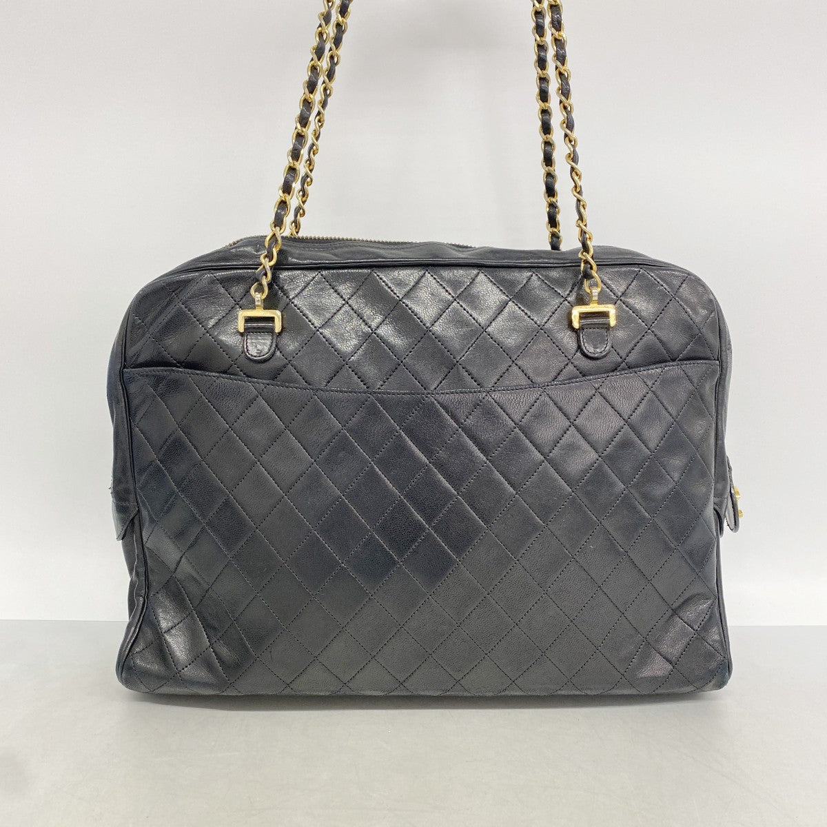 【6fd4987-k】シャネル ショルダーバッグ マトラッセ チェーンショルダー ラムスキン ブラック ゴールド金具【中古】レディース