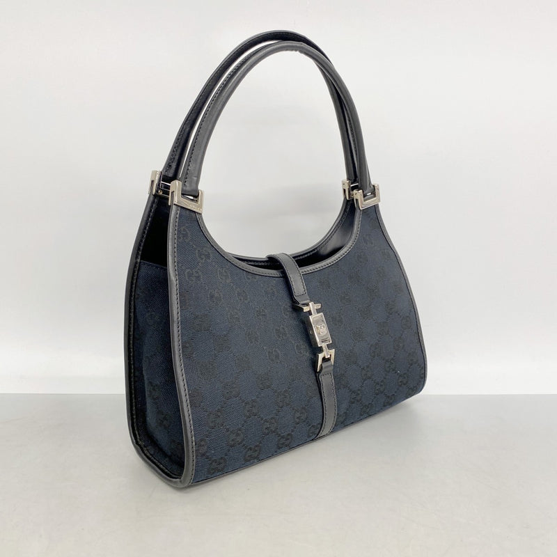 【6fd5042-k】グッチ ハンドバッグ GGキャンバス/ジャッキー 002 1068 キャンバス ブラック シルバー金具【中古】レディース