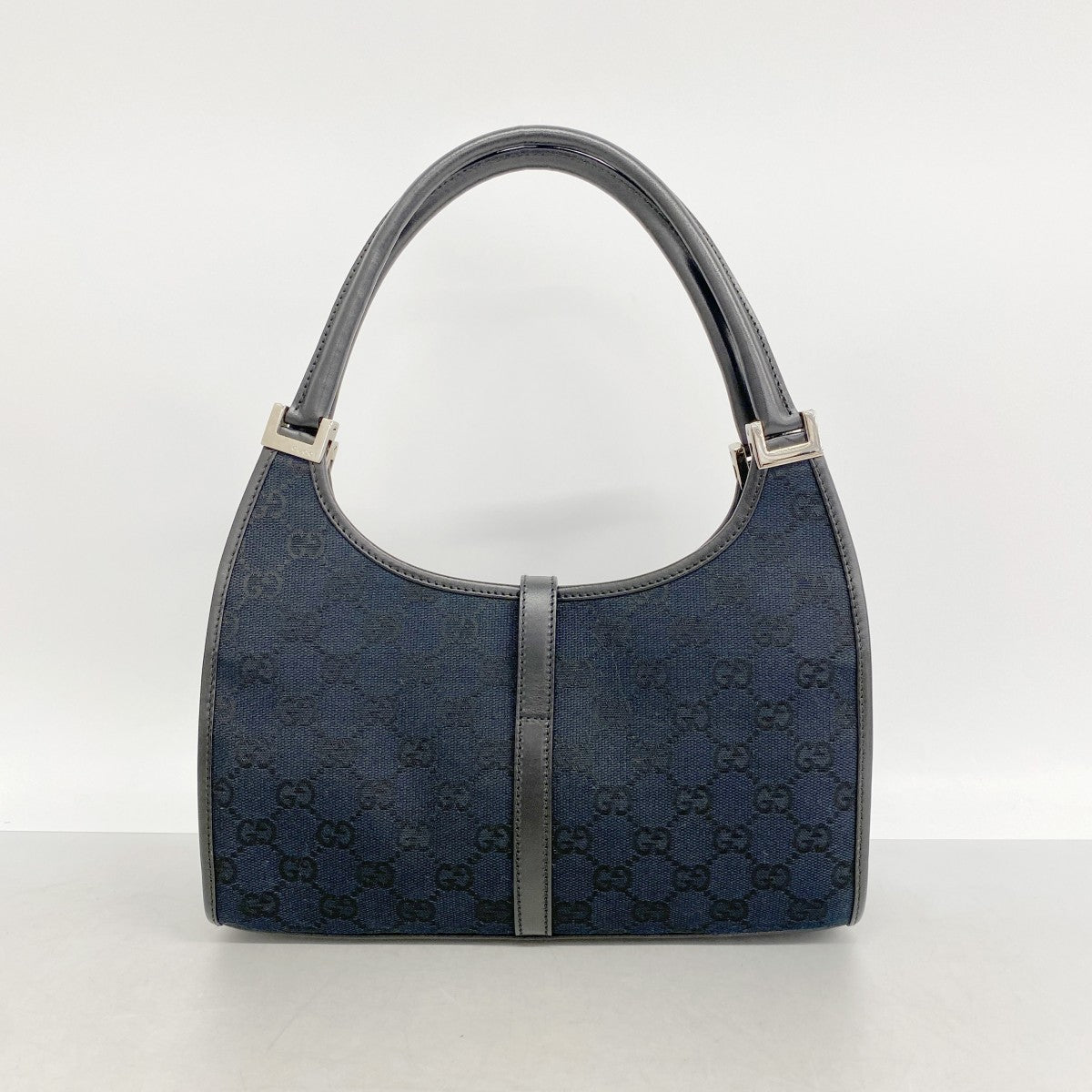 【6fd5042-k】グッチ ハンドバッグ GGキャンバス/ジャッキー 002 1068 キャンバス ブラック シルバー金具【中古】レディース