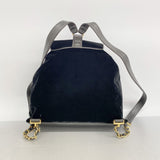 【6fd5043-k】シャネル リュック・デイパック ベロア ブラック ゴールド金具【中古】レディース