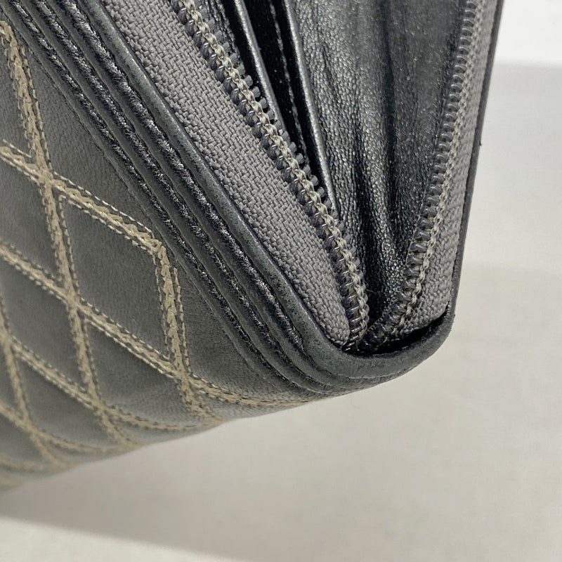 【6fd5045-k】シャネル 長財布 ボーイシャネル レザー ブラック ゴールド金具【中古】メンズ レディース ユニセックス