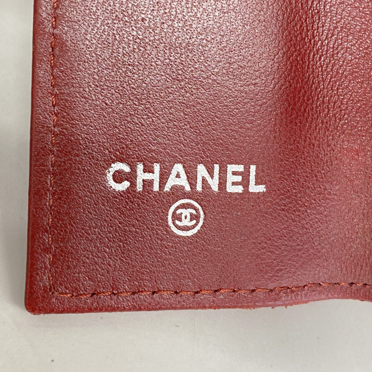 【6fd5067-k】シャネル キーケース カメリア ラムスキン レッド シルバー金具【中古】レディース